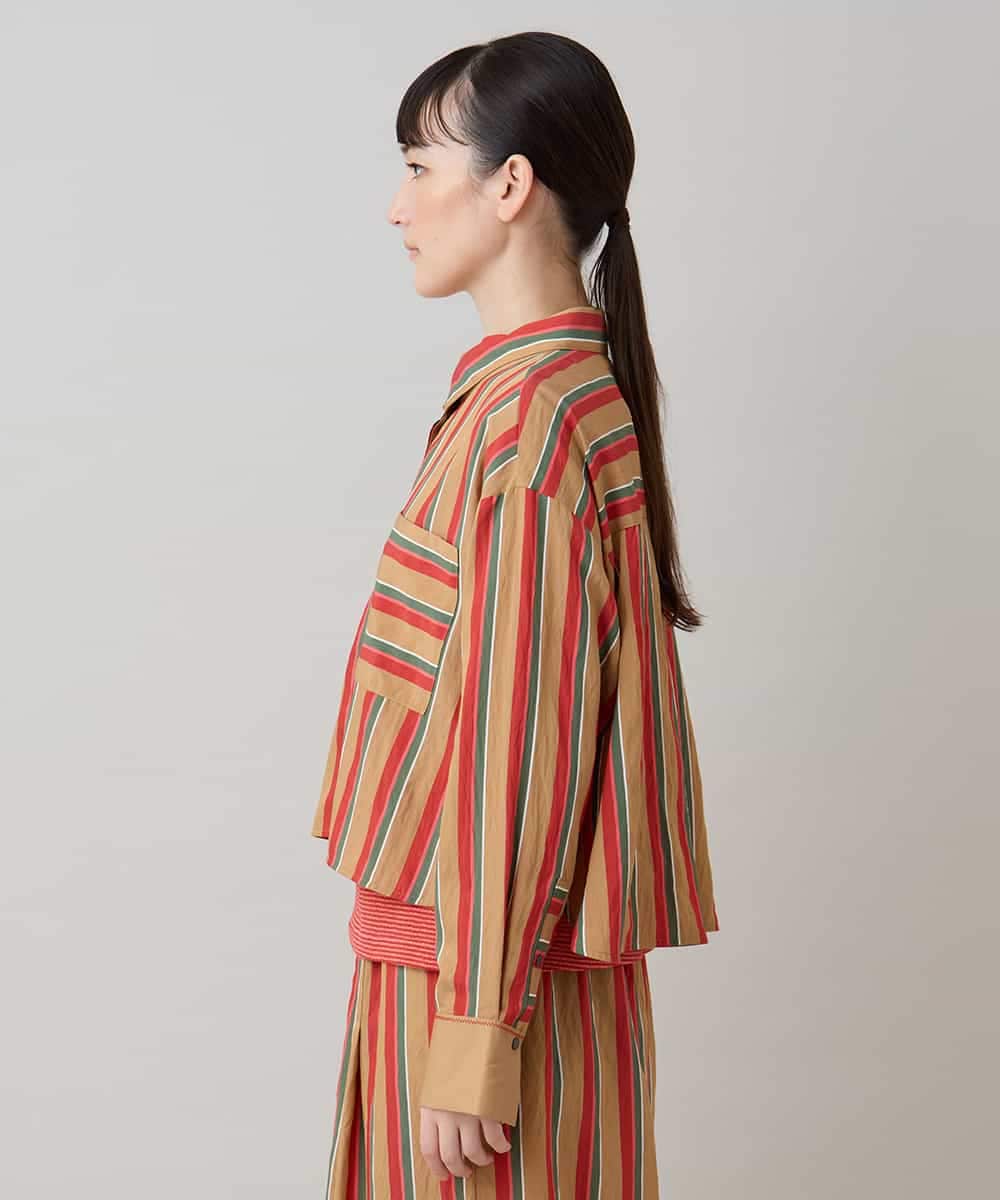 RSBLB04490 TRUNK HIROKO KOSHINO(ヒロココシノ) ストライプスデザインシャツブラウス /洗える ベージュ