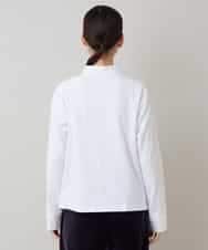 RSBLB12430 TRUNK HIROKO KOSHINO(ヒロココシノ) カットソージョイントバンドカラーシャツ /洗える ホワイト