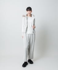 RSDAE08540 TRUNK HIROKO KOSHINO(ヒロココシノ) コーデュロイパテッドベスト /洗える ベージュ