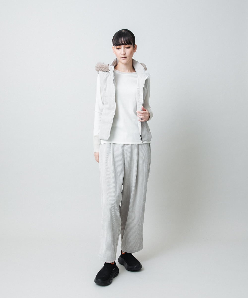 RSDAE08540 TRUNK HIROKO KOSHINO(ヒロココシノ) コーデュロイパテッドベスト /洗える ベージュ