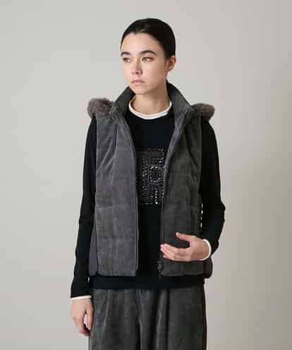 RSDAE08540 TRUNK HIROKO KOSHINO コーデュロイパテッドベスト /洗える