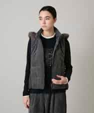 RSDAE08540 TRUNK HIROKO KOSHINO(ヒロココシノ) コーデュロイパテッドベスト /洗える ダークグレー