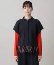 RSDAG04560 TRUNK HIROKO KOSHINO(ヒロココシノ) トリコットストライプジョイントベスト/洗える ブラック
