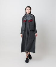 RSDAH08490 TRUNK HIROKO KOSHINO(ヒロココシノ) 配色ステッチパディングベスト ダークグレー