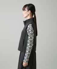 RSDAH08490 TRUNK HIROKO KOSHINO(ヒロココシノ) 配色ステッチパディングベスト ダークグレー