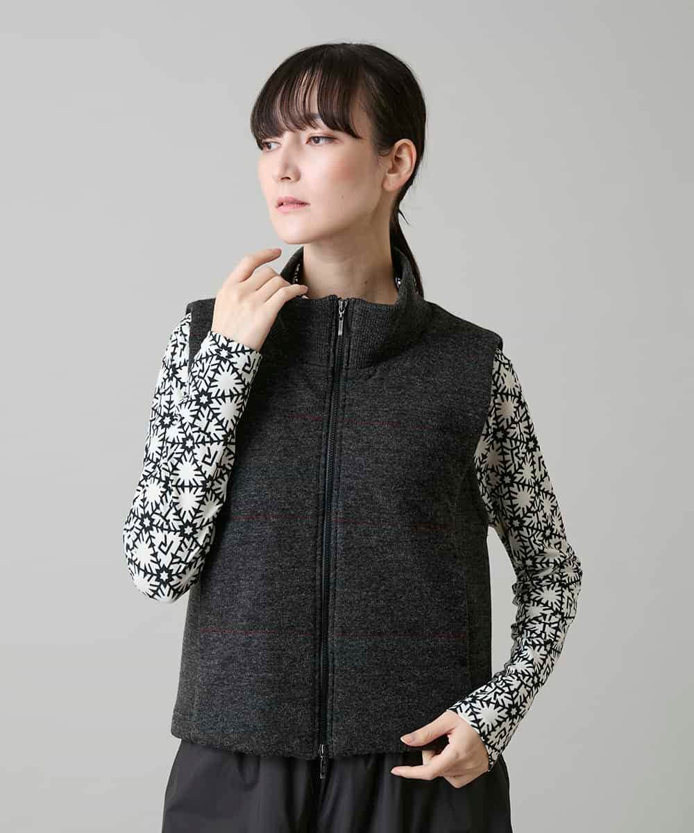 RSDAH08490 TRUNK HIROKO KOSHINO(ヒロココシノ) 配色ステッチパディングベスト ダークグレー