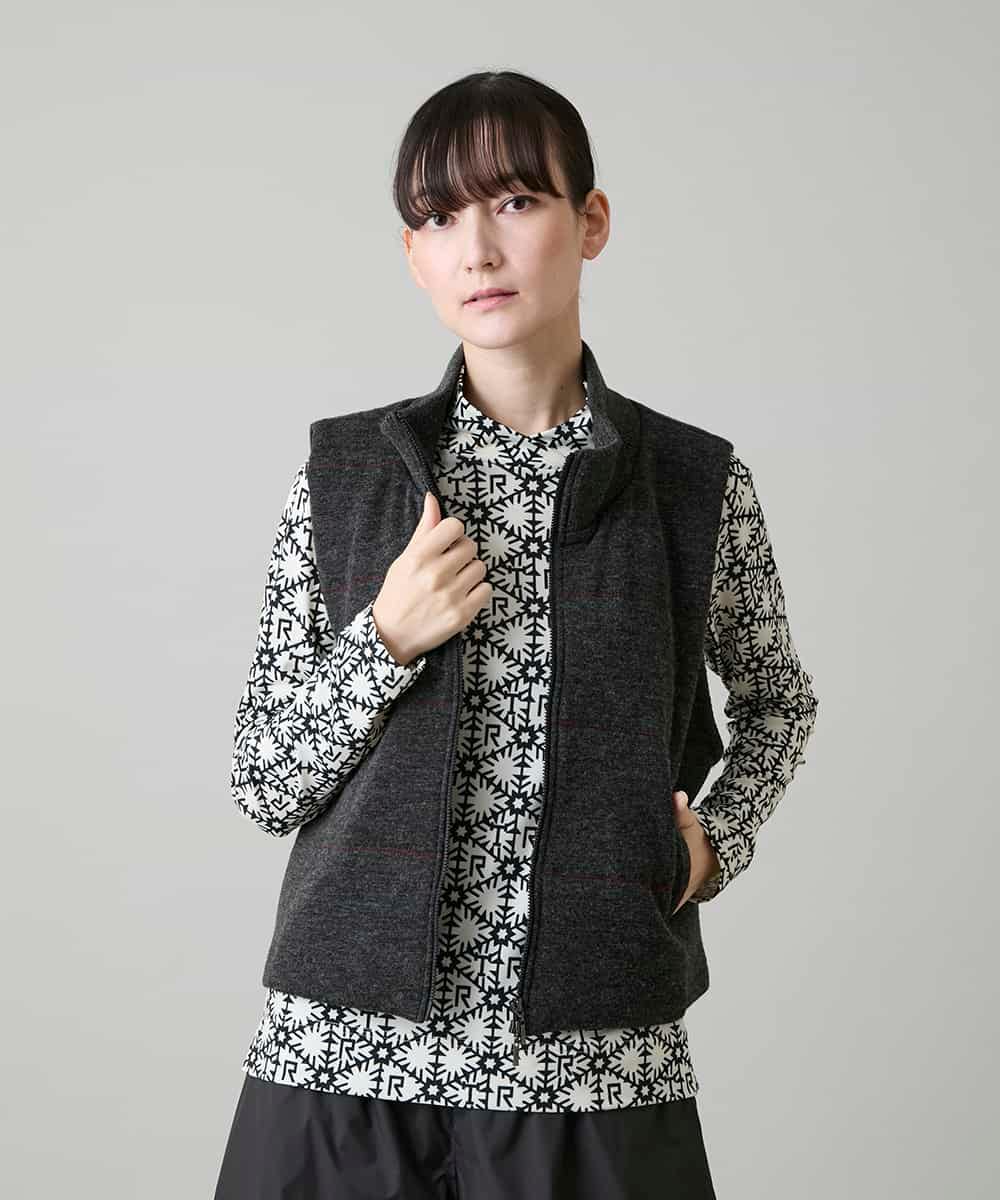 RSDAH08490 TRUNK HIROKO KOSHINO(ヒロココシノ) 配色ステッチパディングベスト ダークグレー