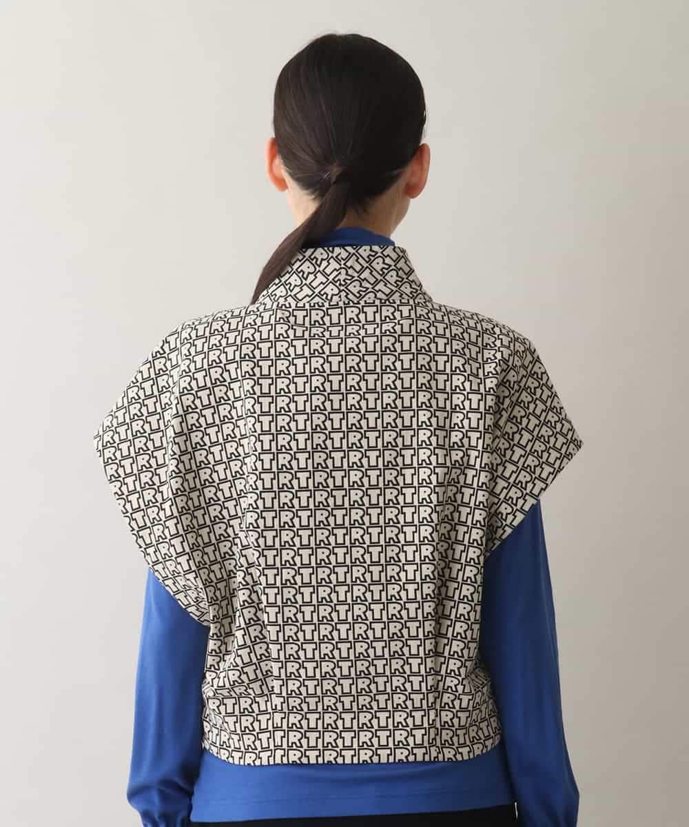 RSDEB14590 TRUNK HIROKO KOSHINO(ヒロココシノ) TRロゴ風通ジャカードベスト /洗える ベージュ