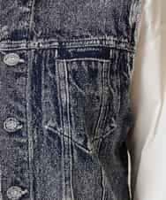 RSDFD22490 TRUNK HIROKO KOSHINO(ヒロココシノ) 立体ストレッチデニムノーカラーベスト/日本製/洗える ネイビー