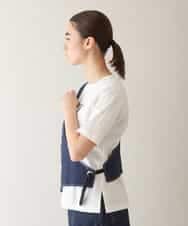 RSDGB01390 TRUNK HIROKO KOSHINO(ヒロココシノ) ストレッチデニムワンショルダーベスト/洗える ネイビー