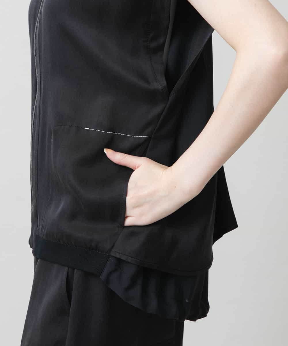 RSDGD09470 TRUNK HIROKO KOSHINO(ヒロココシノ) 【先行予約】バックフレアジョイントデザインベスト ダークグレー
