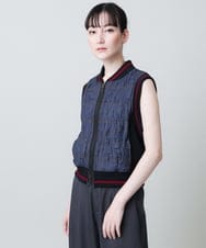 RSDJB03630 TRUNK HIROKO KOSHINO(ヒロココシノ) ワッシャーデニムダンボールジョイントベスト /洗える ネイビー