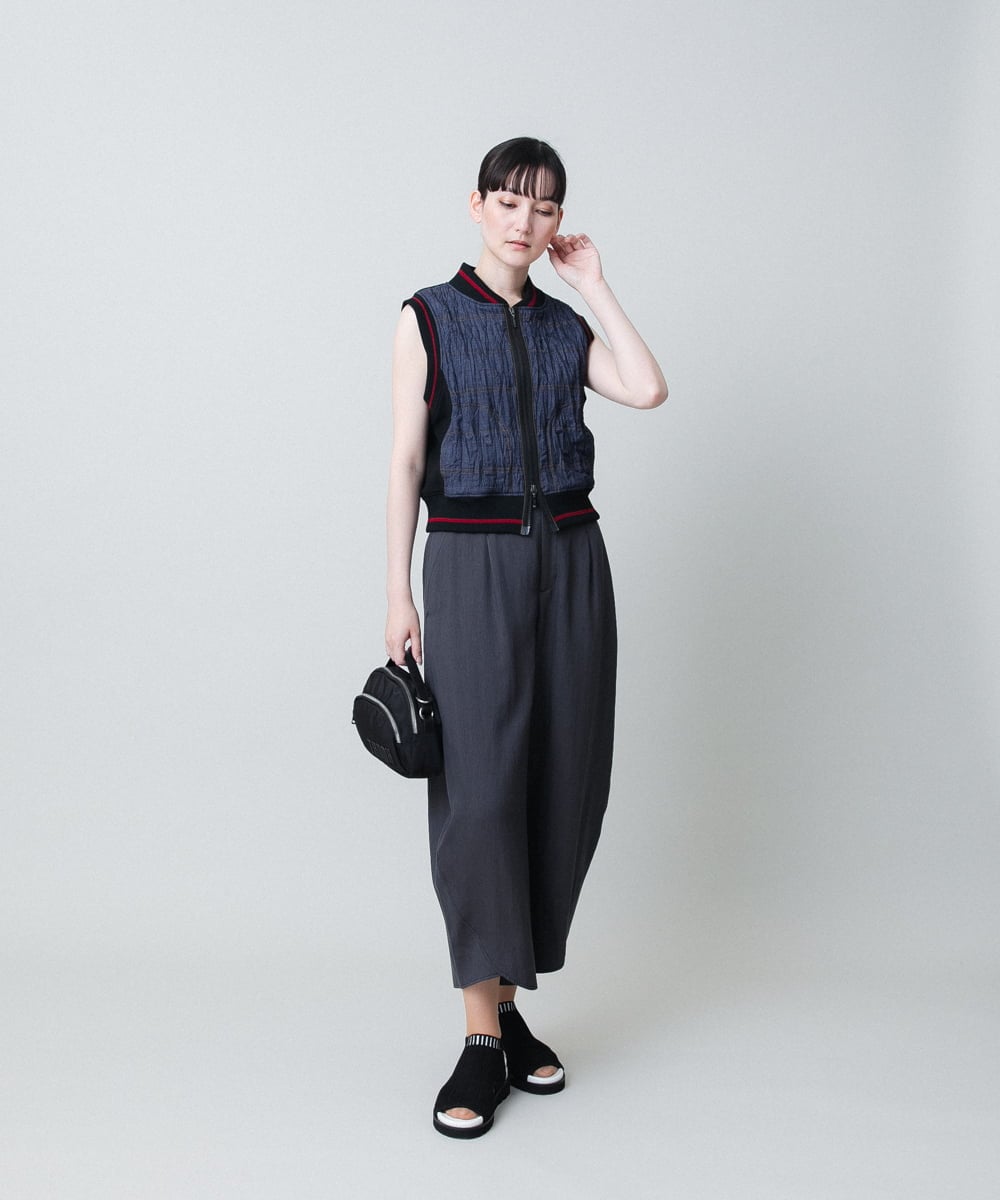 RSDJB03630 TRUNK HIROKO KOSHINO(ヒロココシノ) ワッシャーデニムダンボールジョイントベスト /洗える ネイビー