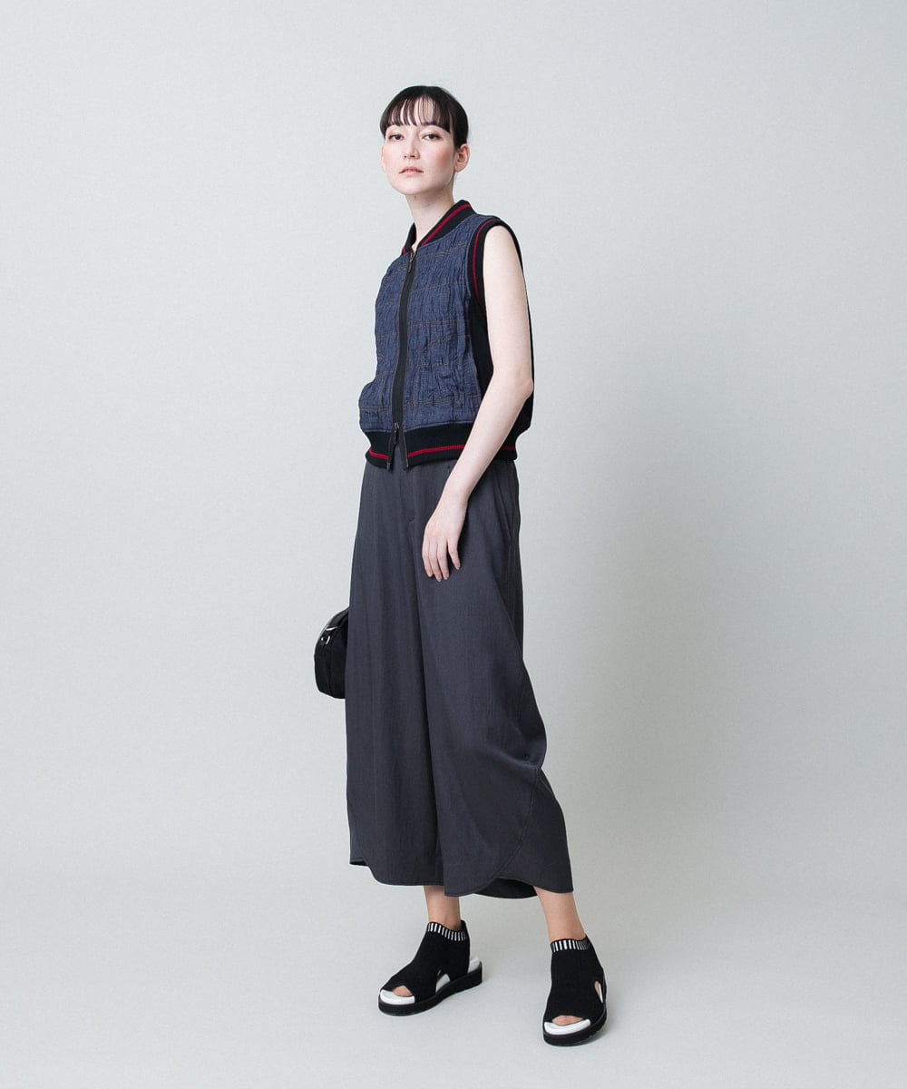 RSDJB03630 TRUNK HIROKO KOSHINO(ヒロココシノ) ワッシャーデニムダンボールジョイントベスト /洗える ネイビー