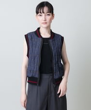 RSDJB03630 TRUNK HIROKO KOSHINO(ヒロココシノ) ワッシャーデニムダンボールジョイントベスト /洗える ネイビー