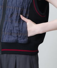 RSDJB03630 TRUNK HIROKO KOSHINO(ヒロココシノ) ワッシャーデニムダンボールジョイントベスト /洗える ネイビー