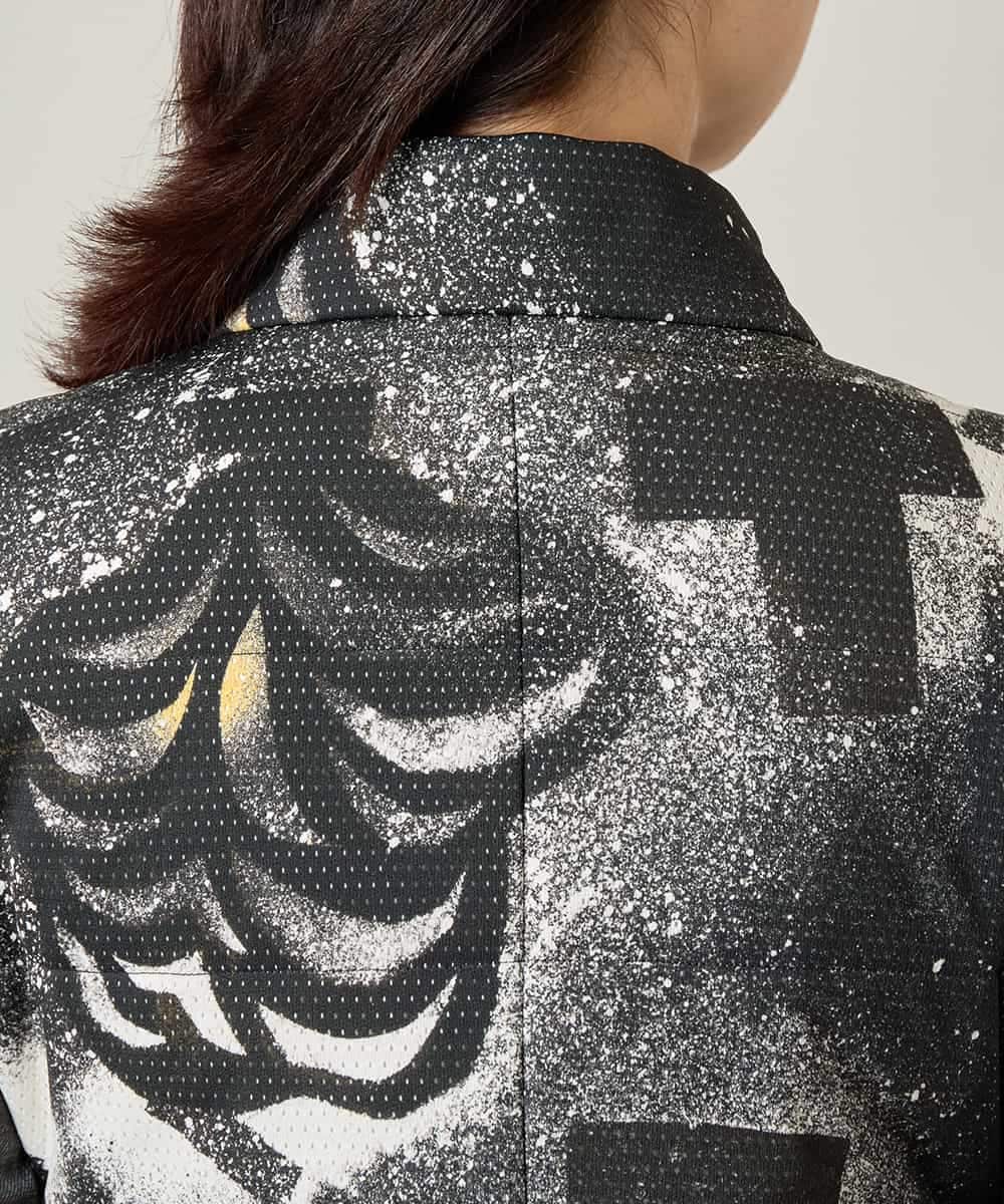 RSDJE05530 TRUNK HIROKO KOSHINO(ヒロココシノ) スプレーリーフデザインベスト ブラック