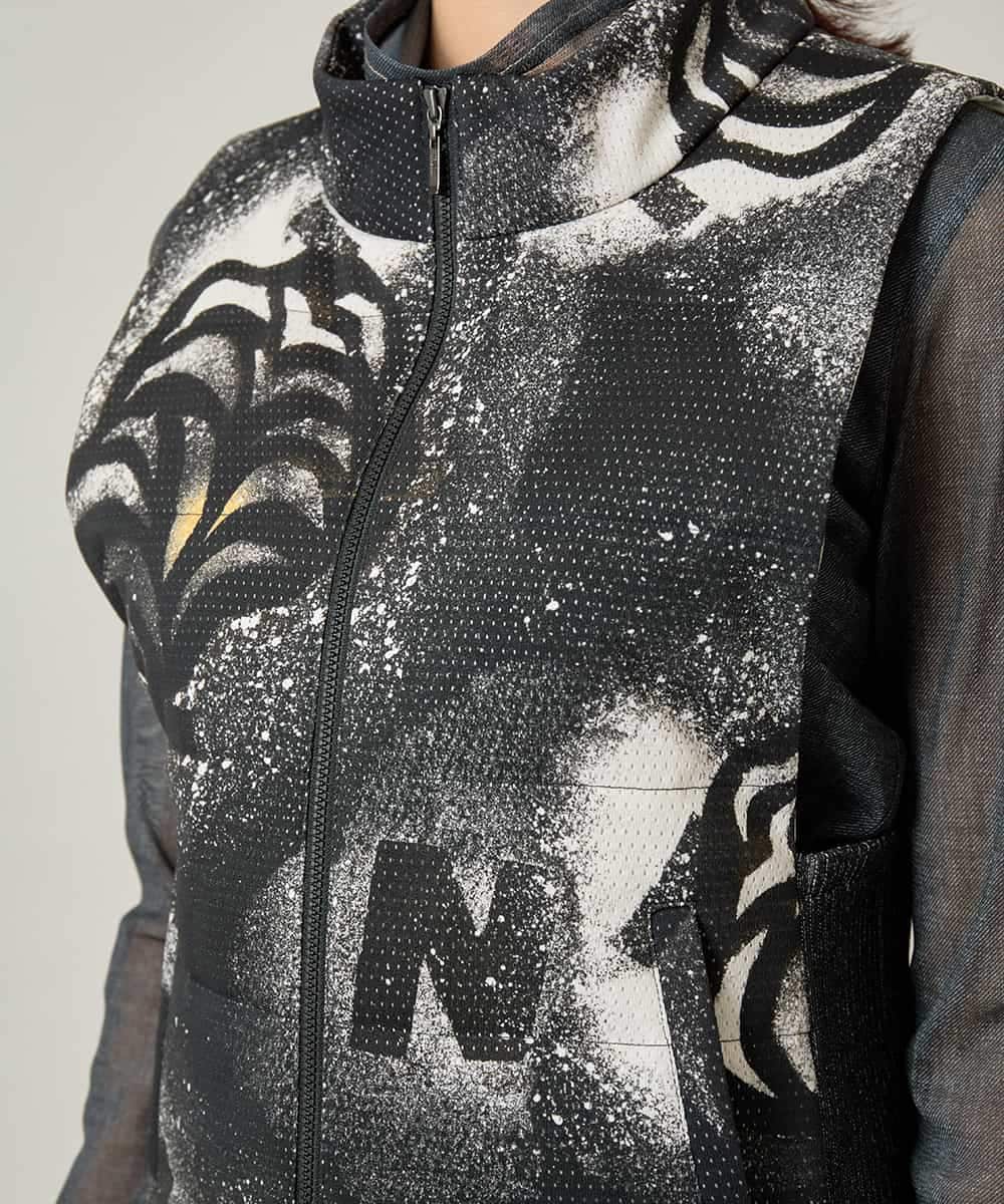 RSDJE05530 TRUNK HIROKO KOSHINO(ヒロココシノ) スプレーリーフデザインベスト ブラック