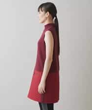 RSEAC31590 TRUNK HIROKO KOSHINO(ヒロココシノ) 【ゴルフウエア】キルティングタフタノースリーブワンピース レッド