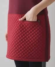 RSEAC31590 TRUNK HIROKO KOSHINO(ヒロココシノ) 【ゴルフウエア】キルティングタフタノースリーブワンピース レッド