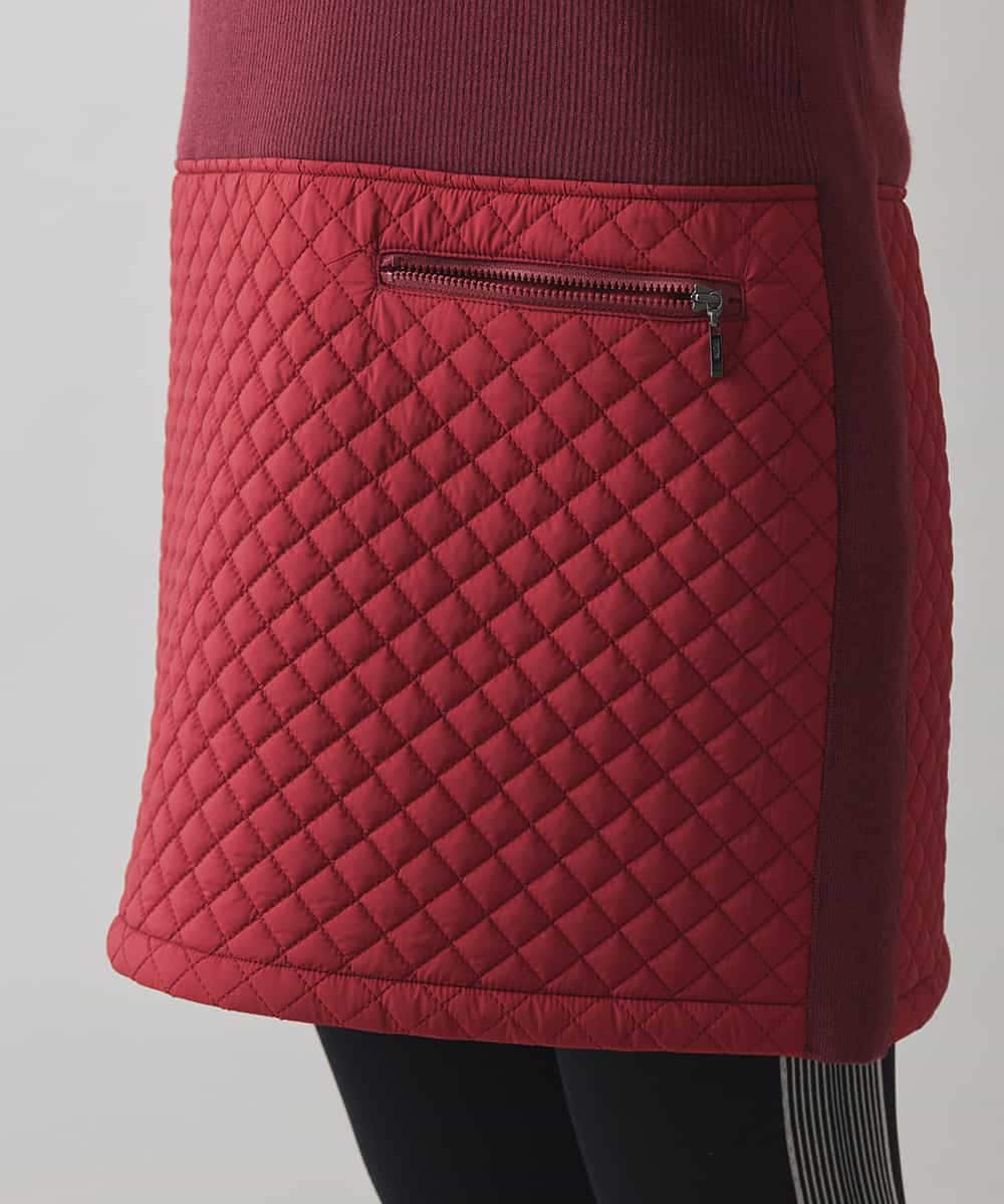 RSEAC31590 TRUNK HIROKO KOSHINO(ヒロココシノ) 【ゴルフウエア】キルティングタフタノースリーブワンピース レッド