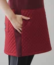 RSEAC31590 TRUNK HIROKO KOSHINO(ヒロココシノ) 【ゴルフウエア】キルティングタフタノースリーブワンピース レッド