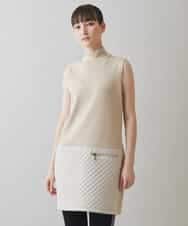 RSEAC31590 TRUNK HIROKO KOSHINO(ヒロココシノ) 【ゴルフウエア】キルティングタフタノースリーブワンピース ベージュ