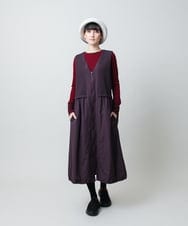 RSEAE06560 TRUNK HIROKO KOSHINO(ヒロココシノ) 薄綿ウォームジャンパースカート/洗える パープル