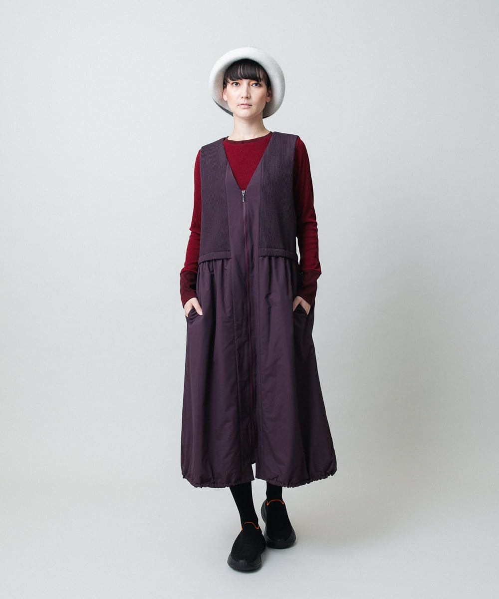 RSEAE06560 TRUNK HIROKO KOSHINO(ヒロココシノ) 薄綿ウォームジャンパースカート/洗える パープル