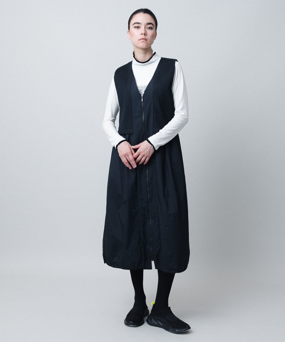 RSEAE06560 TRUNK HIROKO KOSHINO(ヒロココシノ) 【先行予約】薄綿ウォームジャンパードレス/洗える ブラック