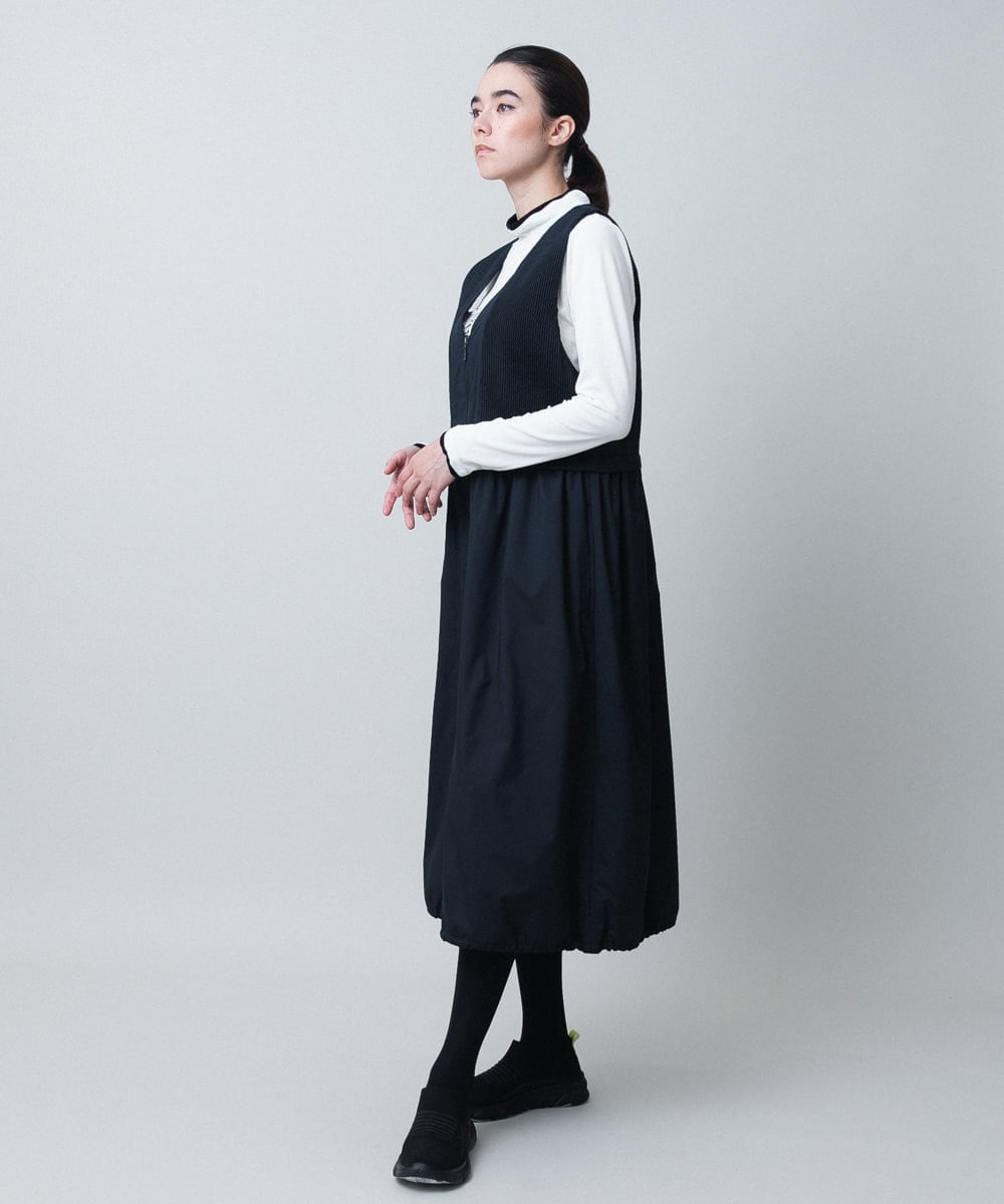 RSEAE06560 TRUNK HIROKO KOSHINO(ヒロココシノ) 【先行予約】薄綿ウォームジャンパードレス/洗える ブラック