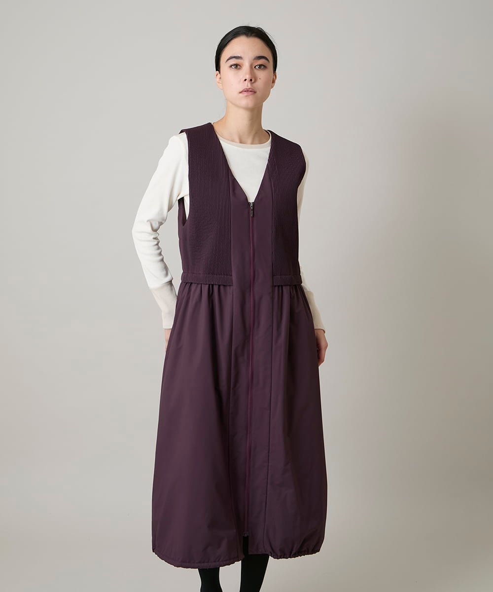 RSEAE06560 TRUNK HIROKO KOSHINO(ヒロココシノ) 薄綿ウォームジャンパースカート/洗える パープル