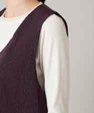 RSEAE06560 TRUNK HIROKO KOSHINO(ヒロココシノ) 薄綿ウォームジャンパースカート/洗える パープル