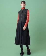 RSEAG04570 TRUNK HIROKO KOSHINO(ヒロココシノ) トリコットジャージードッキングジャンパースカート/洗える ブラック