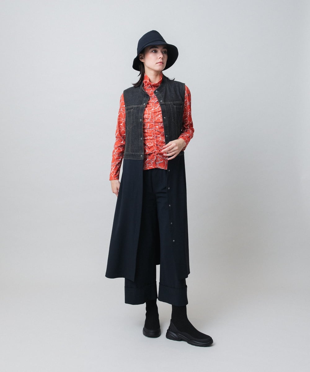 RSEAG04570 TRUNK HIROKO KOSHINO(ヒロココシノ) トリコットジャージードッキングジャンパースカート/洗える ブラック