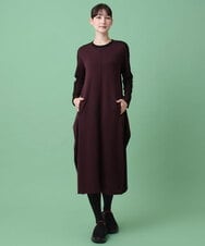 RSEAI17560 TRUNK HIROKO KOSHINO(ヒロココシノ) 立体デザインカットソーワンピース /日本製 /洗える レッド