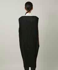 RSECD06490 TRUNK HIROKO KOSHINO(ヒロココシノ) エコスエードアコーディオンプリーツワンピース ブラック