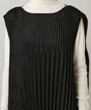 RSECD06490 TRUNK HIROKO KOSHINO(ヒロココシノ) エコスエードアコーディオンプリーツワンピース ブラック