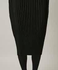 RSECD06490 TRUNK HIROKO KOSHINO(ヒロココシノ) エコスエードアコーディオンプリーツワンピース ブラック