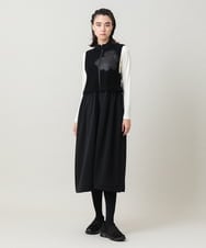 RSECG04590 TRUNK HIROKO KOSHINO(ヒロココシノ) 【先行予約】フラワーモチーフ切り替えデザインワンピース ブラック