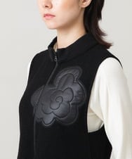 RSECG04590 TRUNK HIROKO KOSHINO(ヒロココシノ) 【先行予約】フラワーモチーフ切り替えデザインワンピース ブラック