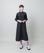 RSEFD11640 TRUNK HIROKO KOSHINO(ヒロココシノ) 配色ラインフロントジップワンピース カーキベージュ