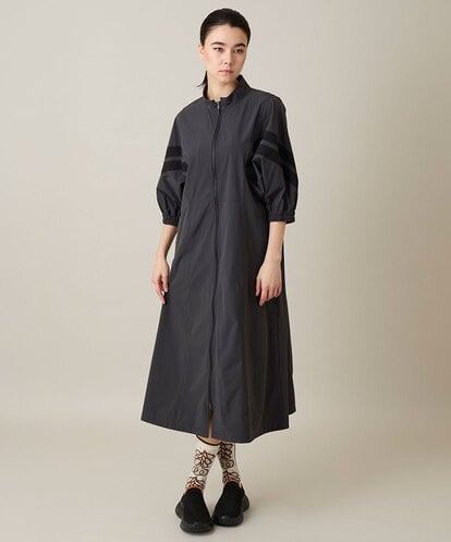 RSEFD11640 TRUNK HIROKO KOSHINO 配色ラインフロントジップワンピース