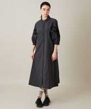 RSEFD11640 TRUNK HIROKO KOSHINO(ヒロココシノ) 配色ラインフロントジップワンピース ダークグレー