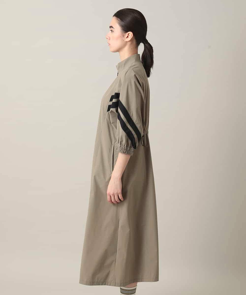 RSEFD11640 TRUNK HIROKO KOSHINO(ヒロココシノ) 【先行予約】配色ラインフロントジップワンピース カーキベージュ
