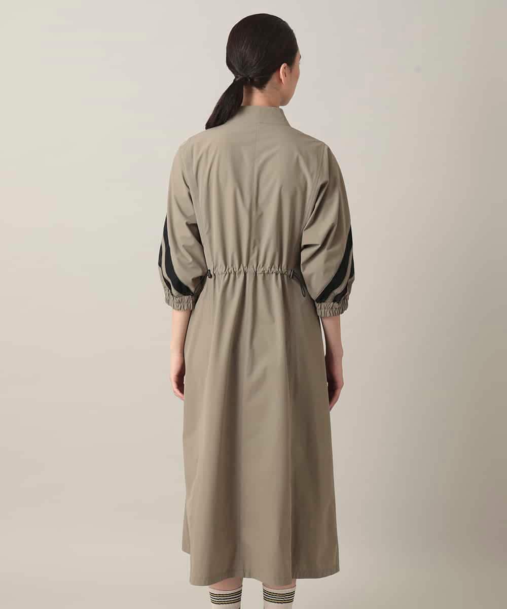 RSEFD11640 TRUNK HIROKO KOSHINO(ヒロココシノ) 【先行予約】配色ラインフロントジップワンピース カーキベージュ