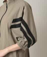 RSEFD11640 TRUNK HIROKO KOSHINO(ヒロココシノ) 【先行予約】配色ラインフロントジップワンピース カーキベージュ