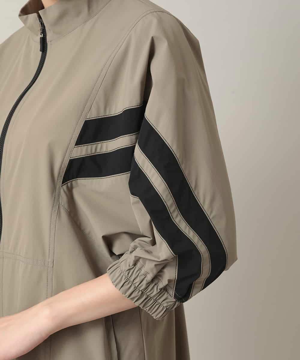 RSEFD11640 TRUNK HIROKO KOSHINO(ヒロココシノ) 【先行予約】配色ラインフロントジップワンピース カーキベージュ