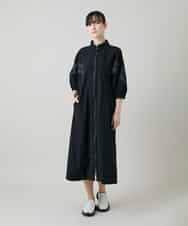 RSEFF11640 TRUNK HIROKO KOSHINO(ヒロココシノ) 【WEB/京王百貨店新宿店限定】配色ラインフロントジップワンピース ブラック