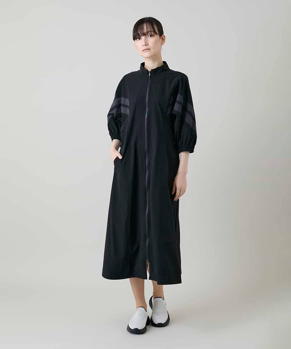 RSEFF11640 TRUNK HIROKO KOSHINO(ヒロココシノ) 【WEB/京王百貨店新宿店限定】配色ラインフロントジップワンピース ブラック